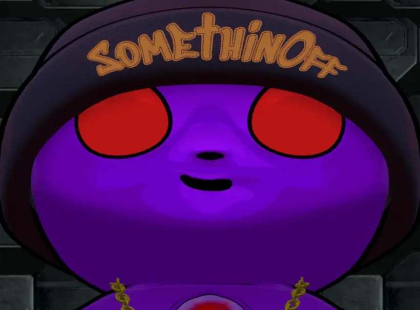 Close-up of crew in a SOMETHINOFF beanie