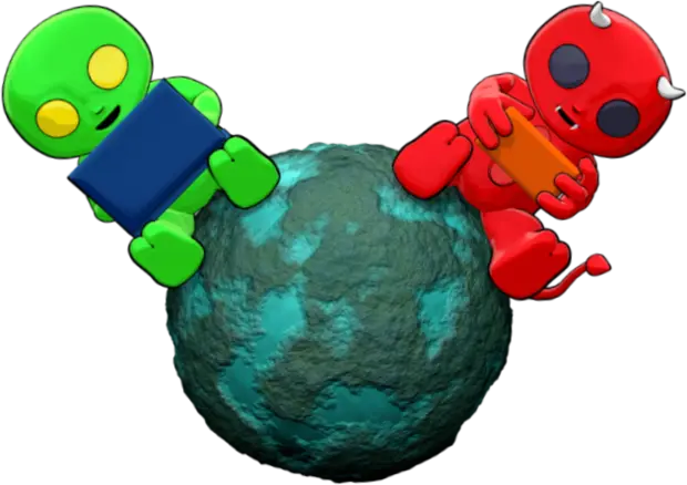 A crew and an Void-Parasite playing across the planet